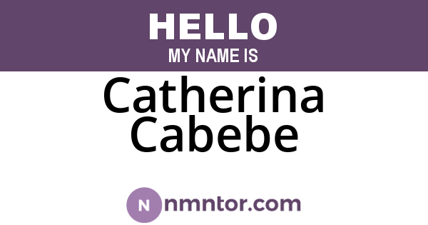 Catherina Cabebe