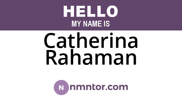 Catherina Rahaman