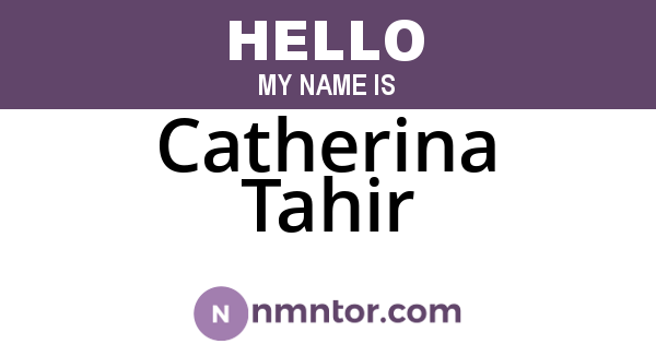Catherina Tahir