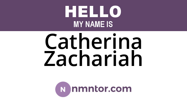 Catherina Zachariah