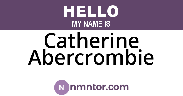 Catherine Abercrombie