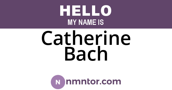 Catherine Bach