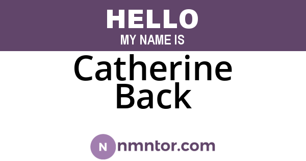 Catherine Back