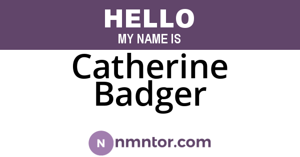 Catherine Badger