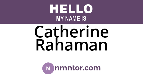 Catherine Rahaman