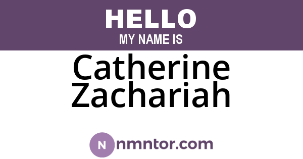Catherine Zachariah