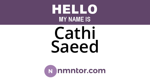 Cathi Saeed