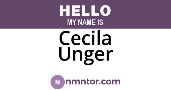 Cecila Unger