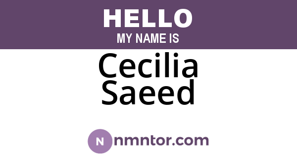 Cecilia Saeed