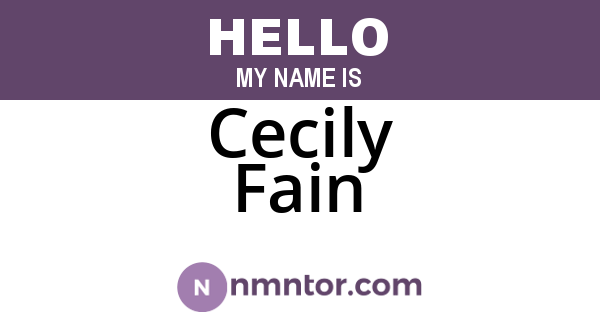 Cecily Fain