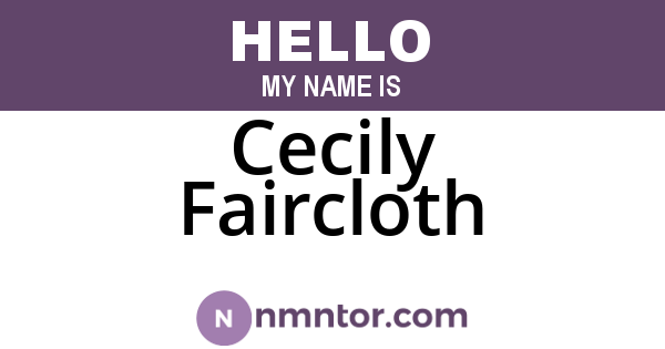 Cecily Faircloth