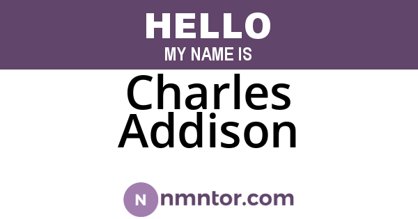 Charles Addison