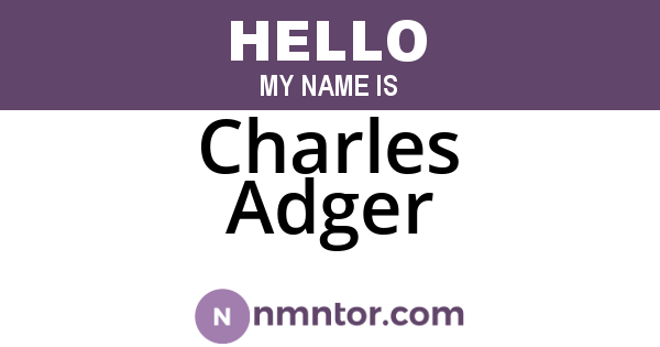 Charles Adger