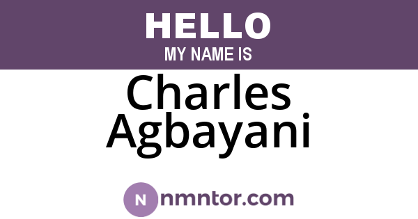 Charles Agbayani
