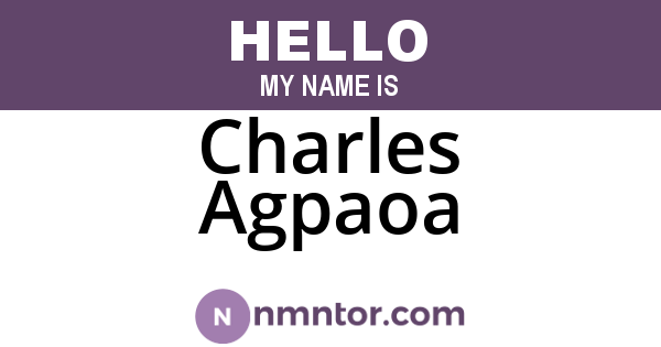 Charles Agpaoa