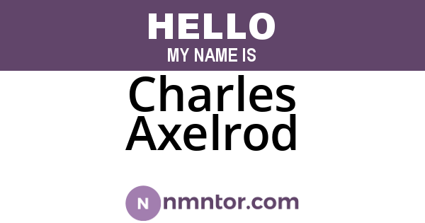 Charles Axelrod