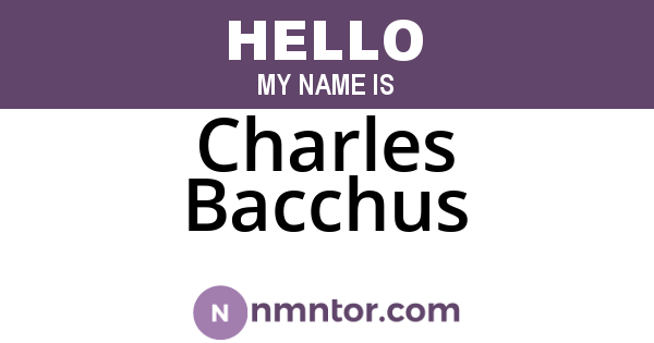 Charles Bacchus