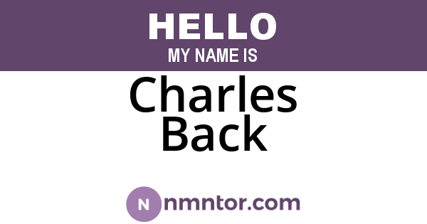 Charles Back