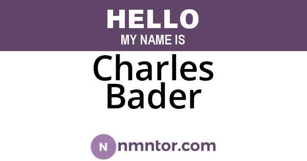 Charles Bader