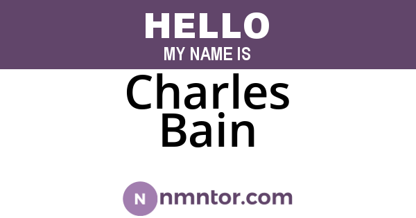 Charles Bain