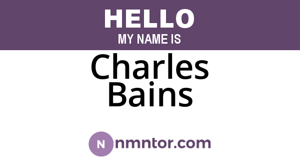 Charles Bains