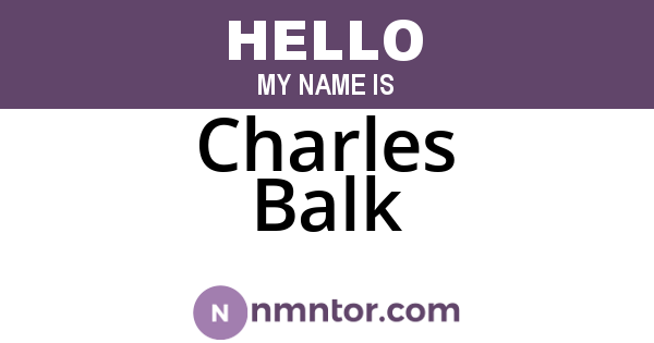Charles Balk