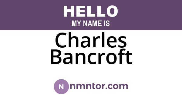 Charles Bancroft