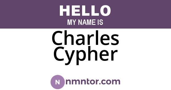 Charles Cypher
