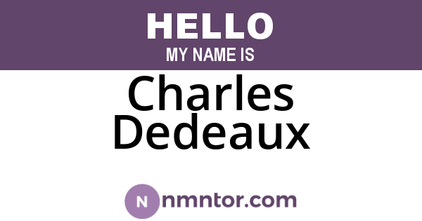 Charles Dedeaux