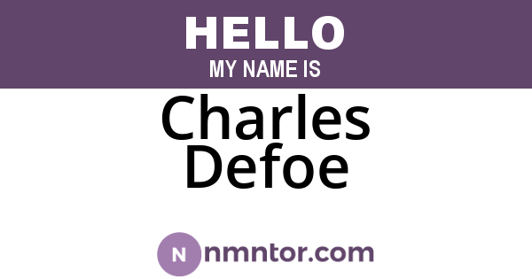 Charles Defoe