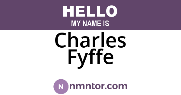 Charles Fyffe