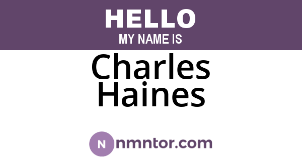 Charles Haines