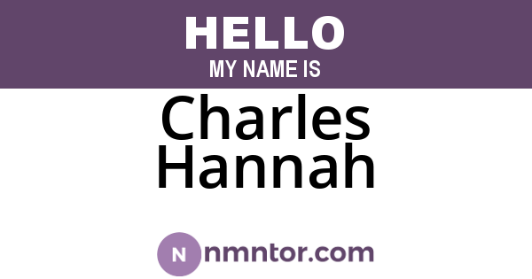 Charles Hannah