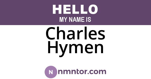 Charles Hymen