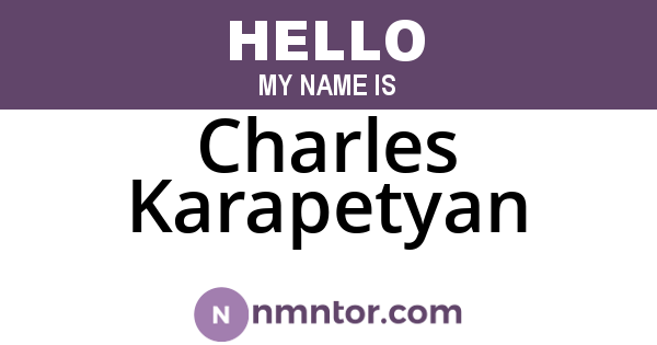 Charles Karapetyan
