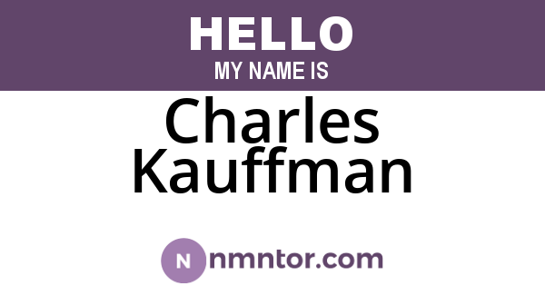Charles Kauffman