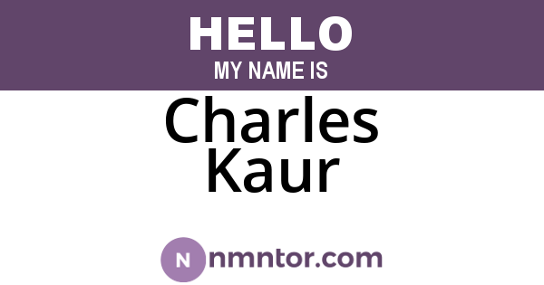 Charles Kaur