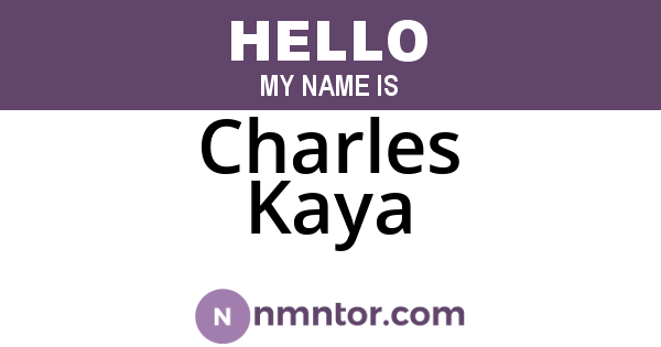 Charles Kaya
