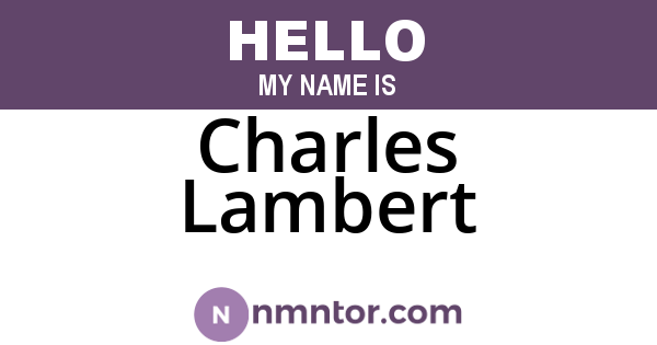 Charles Lambert