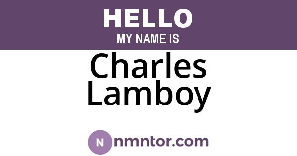 Charles Lamboy