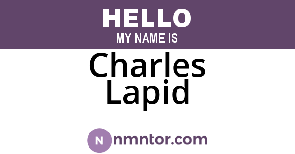 Charles Lapid