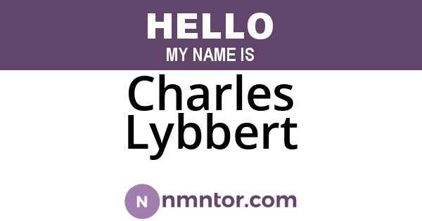 Charles Lybbert