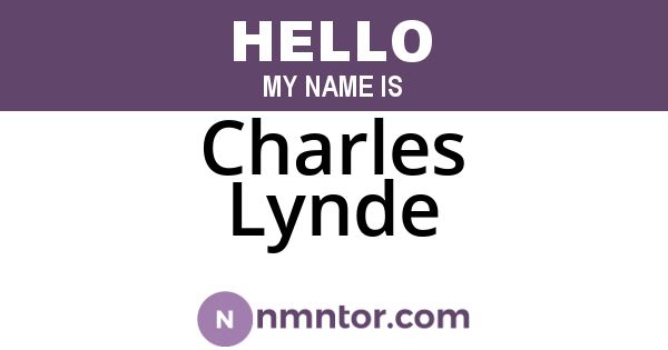 Charles Lynde