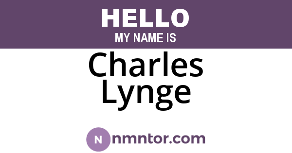 Charles Lynge