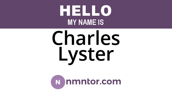 Charles Lyster