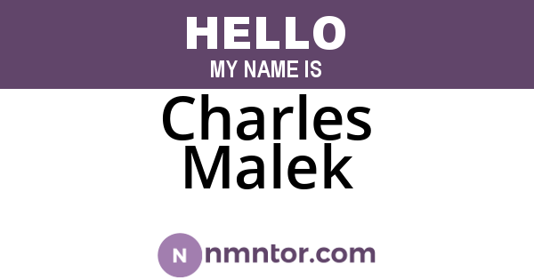 Charles Malek
