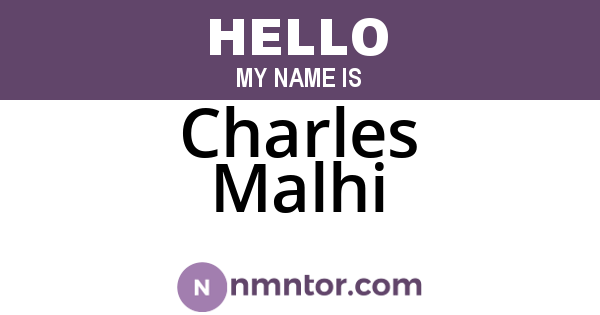 Charles Malhi