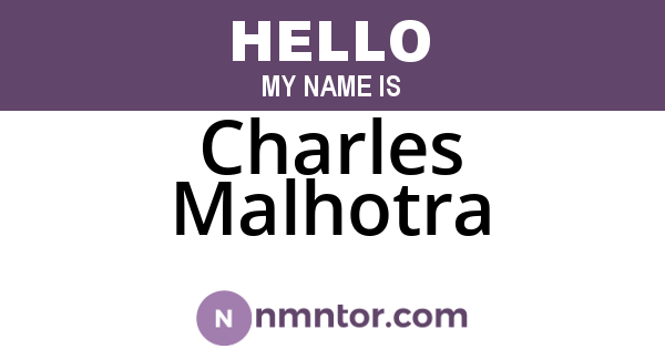 Charles Malhotra