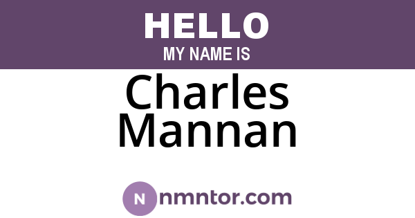 Charles Mannan