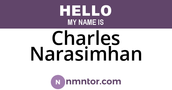 Charles Narasimhan